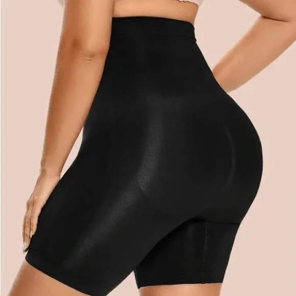 Sz 2XL Black High-Waisted Shapewear Shorts Black - Picture 5 of 12
